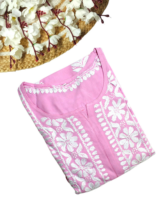 LILY BABY PINK LONG RAYON KURTA