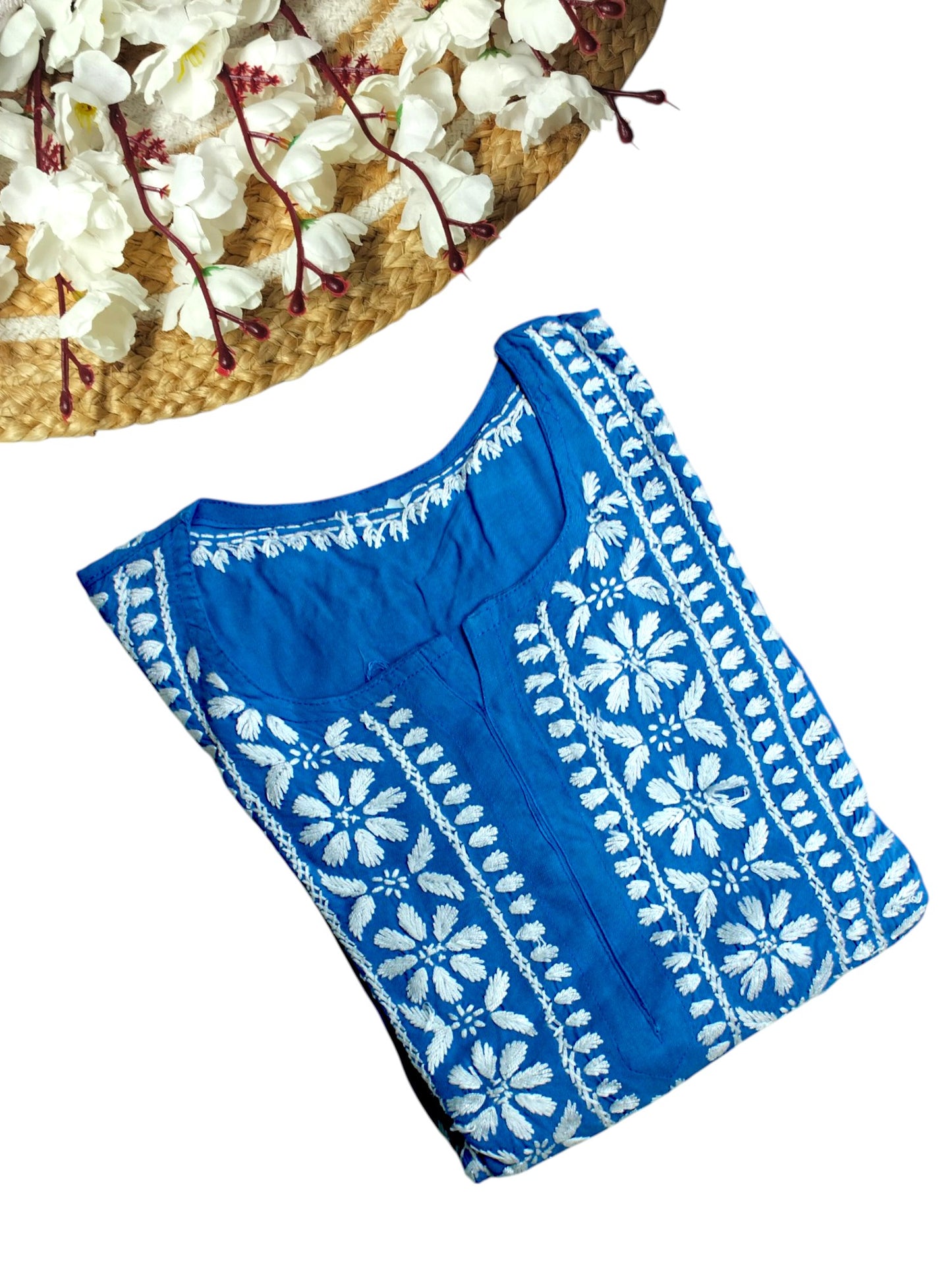 LILY POWDER BLUE LONG RAYON KURTA