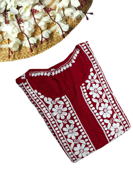 LILY MAROON LONG RAYON KURTA