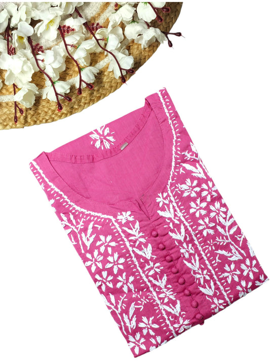 AYAT ROSE PINK COTTON LONG KURTA