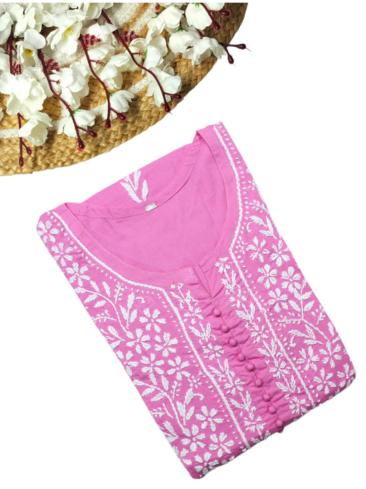AYAT BABY PINK COTTON LONG KURTA