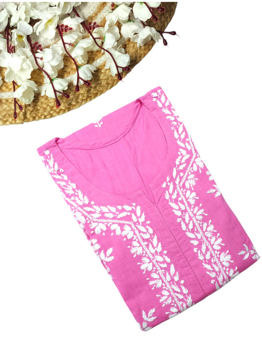 BABY PINK COTTON LONG KURTA