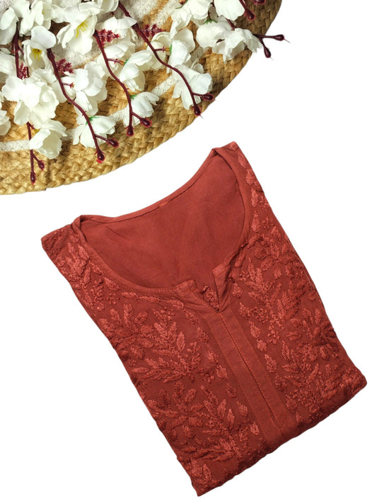 MEHER BROWN RAYON LONG KURTA