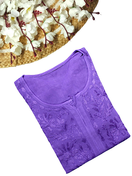 MEHER PURPLE RAYON LONG KURTA