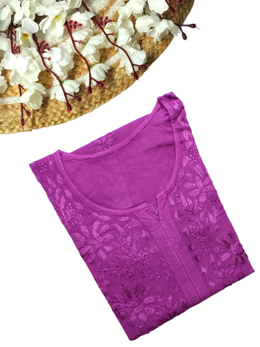 MEHER PLUM RAYON LONG KURTA