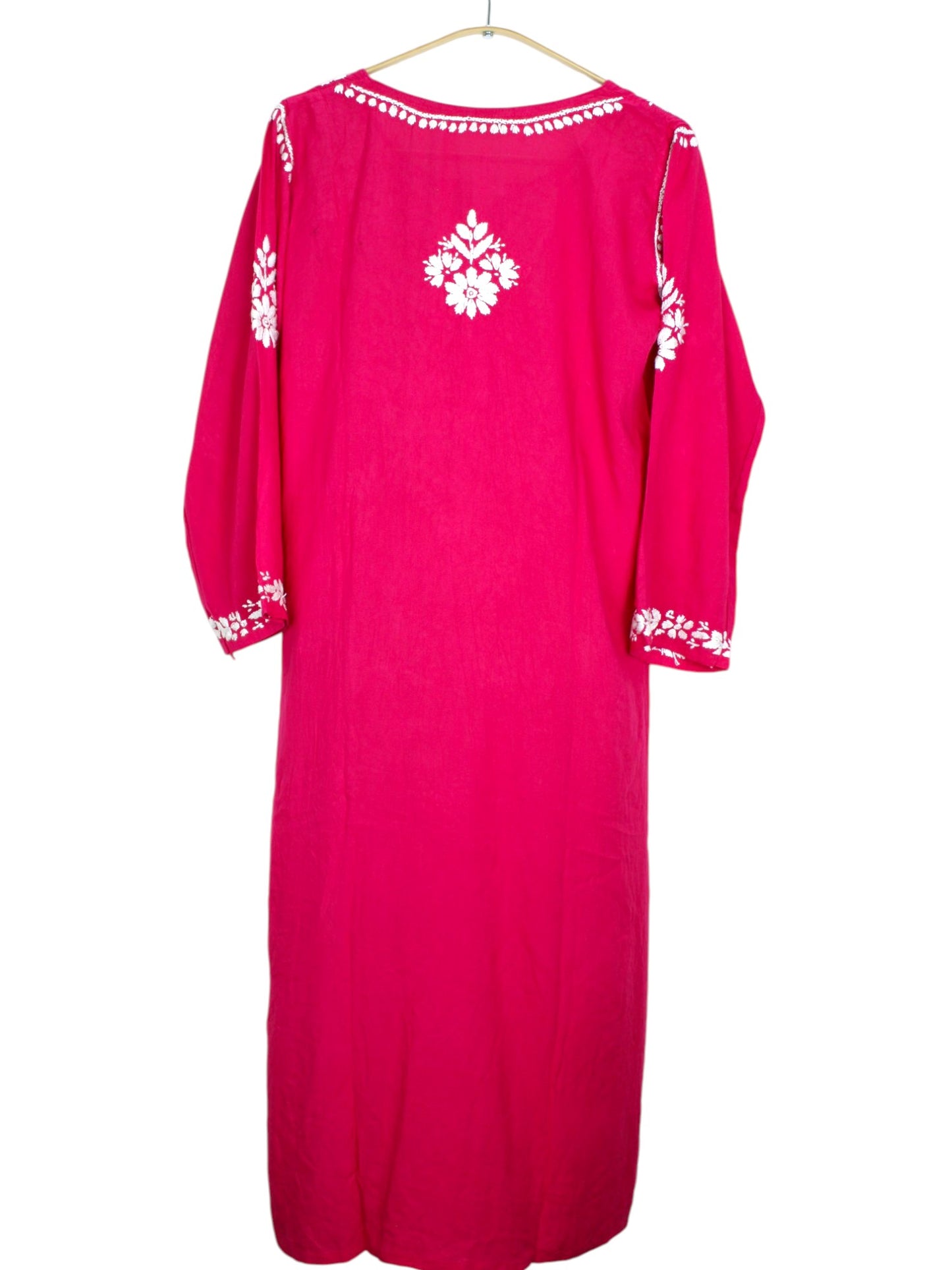 ANAYAH RANI PINK KURTA SET WITH FLORAL CHIKANKARI