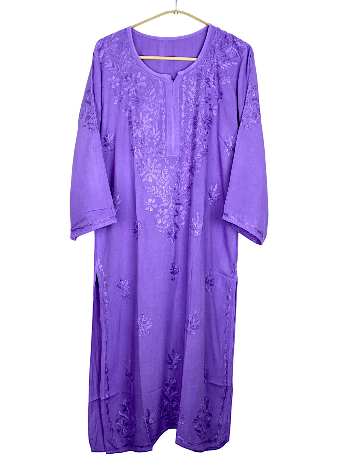 MEHER PURPLE RAYON LONG KURTA