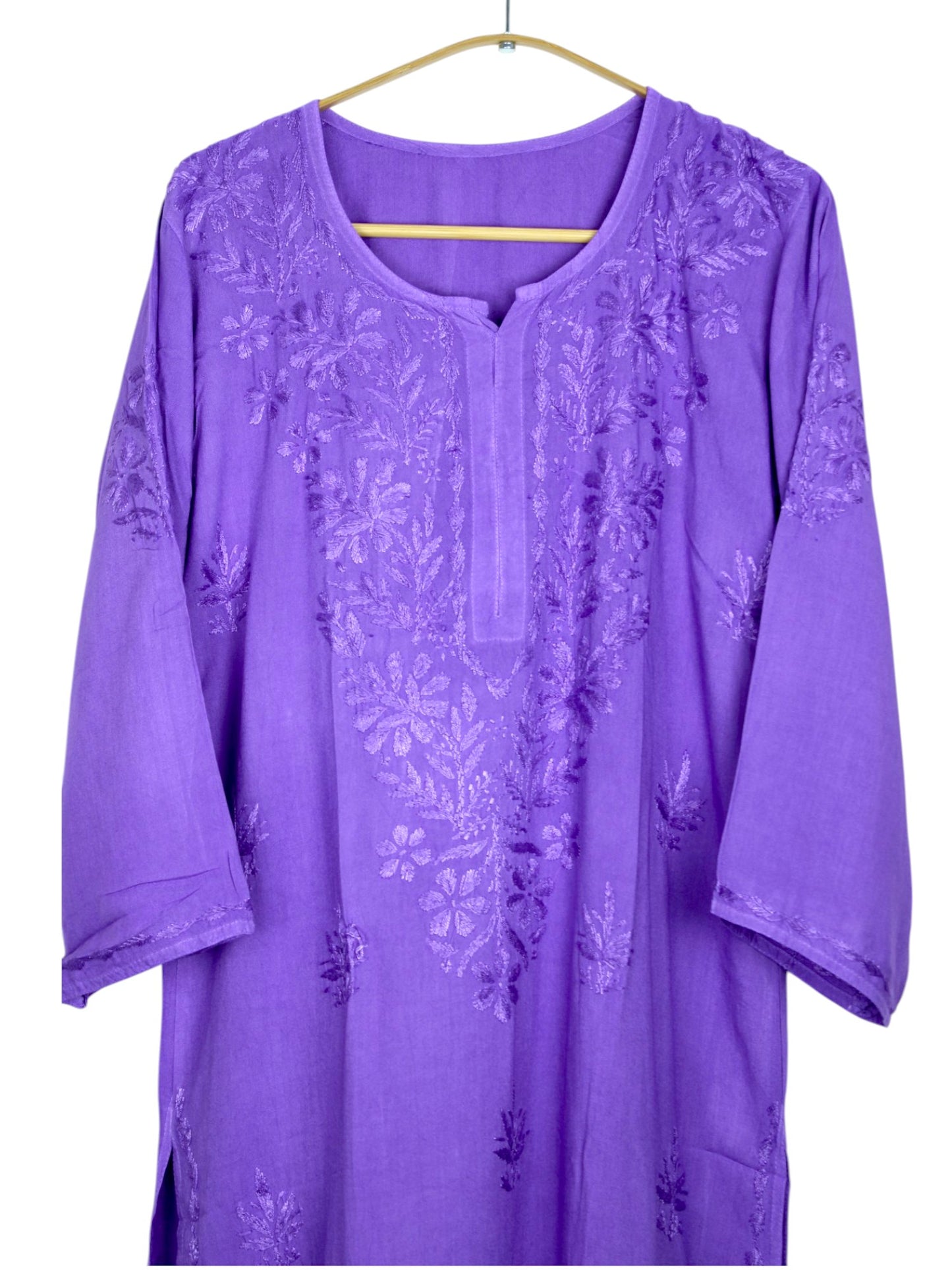 MEHER PURPLE RAYON LONG KURTA