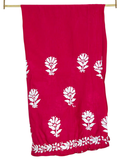 ANAYAH RANI PINK KURTA SET WITH FLORAL CHIKANKARI