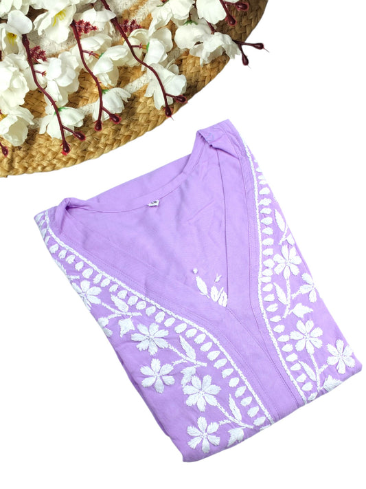 ZIMAL ELEGANT LAVENDER LONG RAYON KURTA