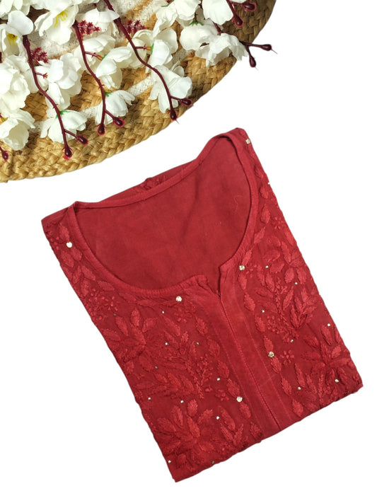 BROWN RAYON MUKAISH LONG KURTA