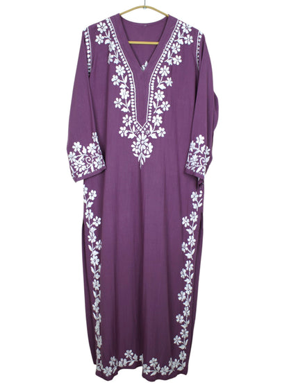 ZIMAL ELEGANT PLUM LONG RAYON KURTA