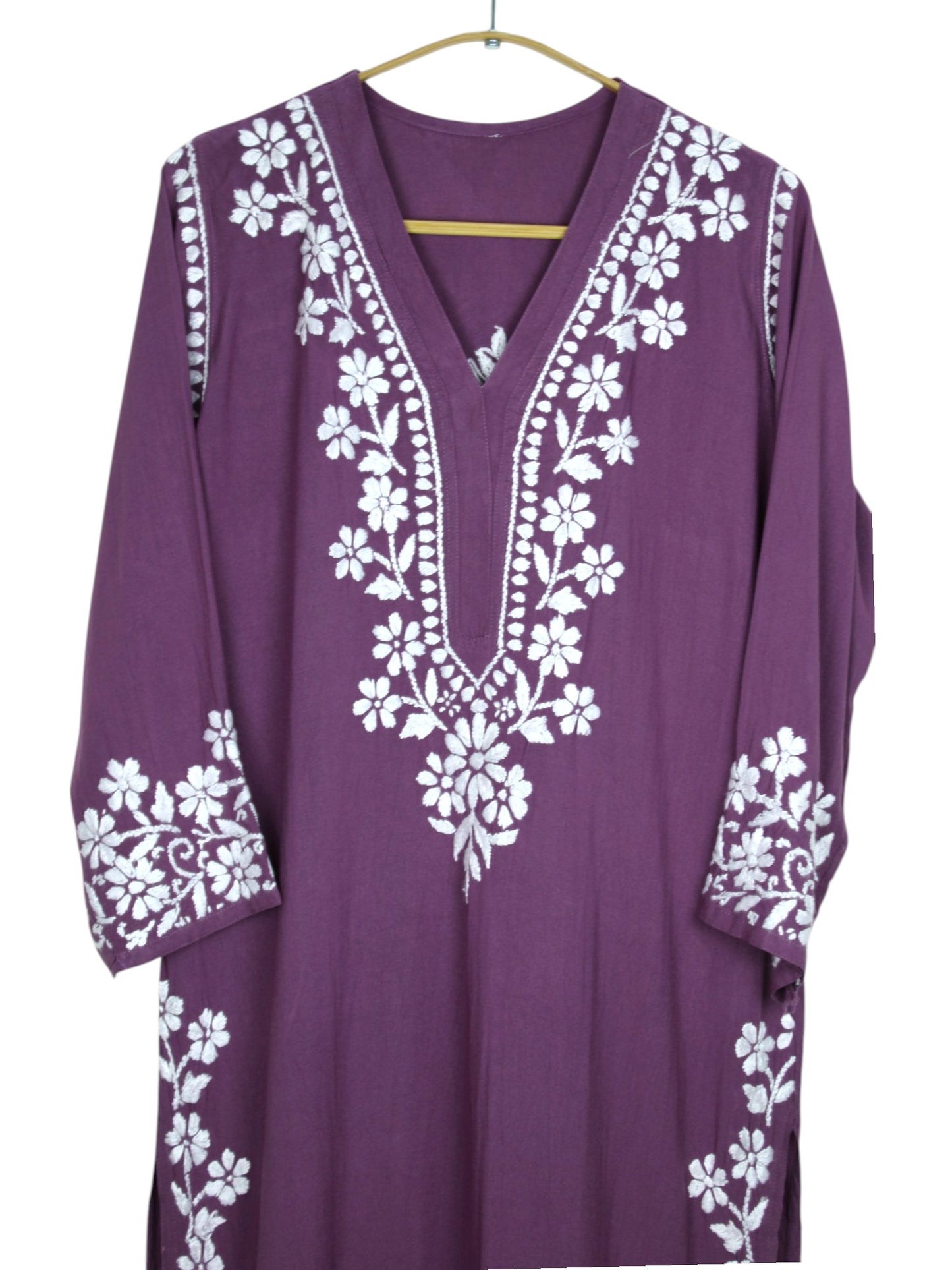 ZIMAL ELEGANT PLUM LONG RAYON KURTA