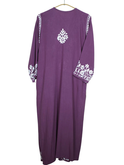 ZIMAL ELEGANT PLUM LONG RAYON KURTA