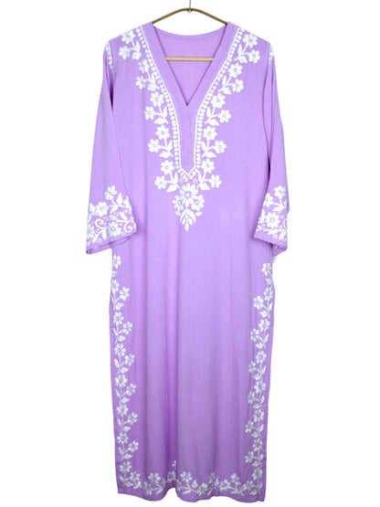 ZIMAL ELEGANT LAVENDER LONG RAYON KURTA