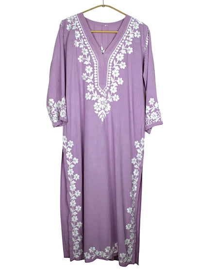ZIMAL ELEGANT DUSTY MAUVE LONG RAYON KURTA