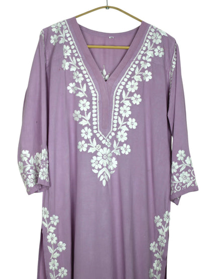 ZIMAL ELEGANT DUSTY MAUVE LONG RAYON KURTA