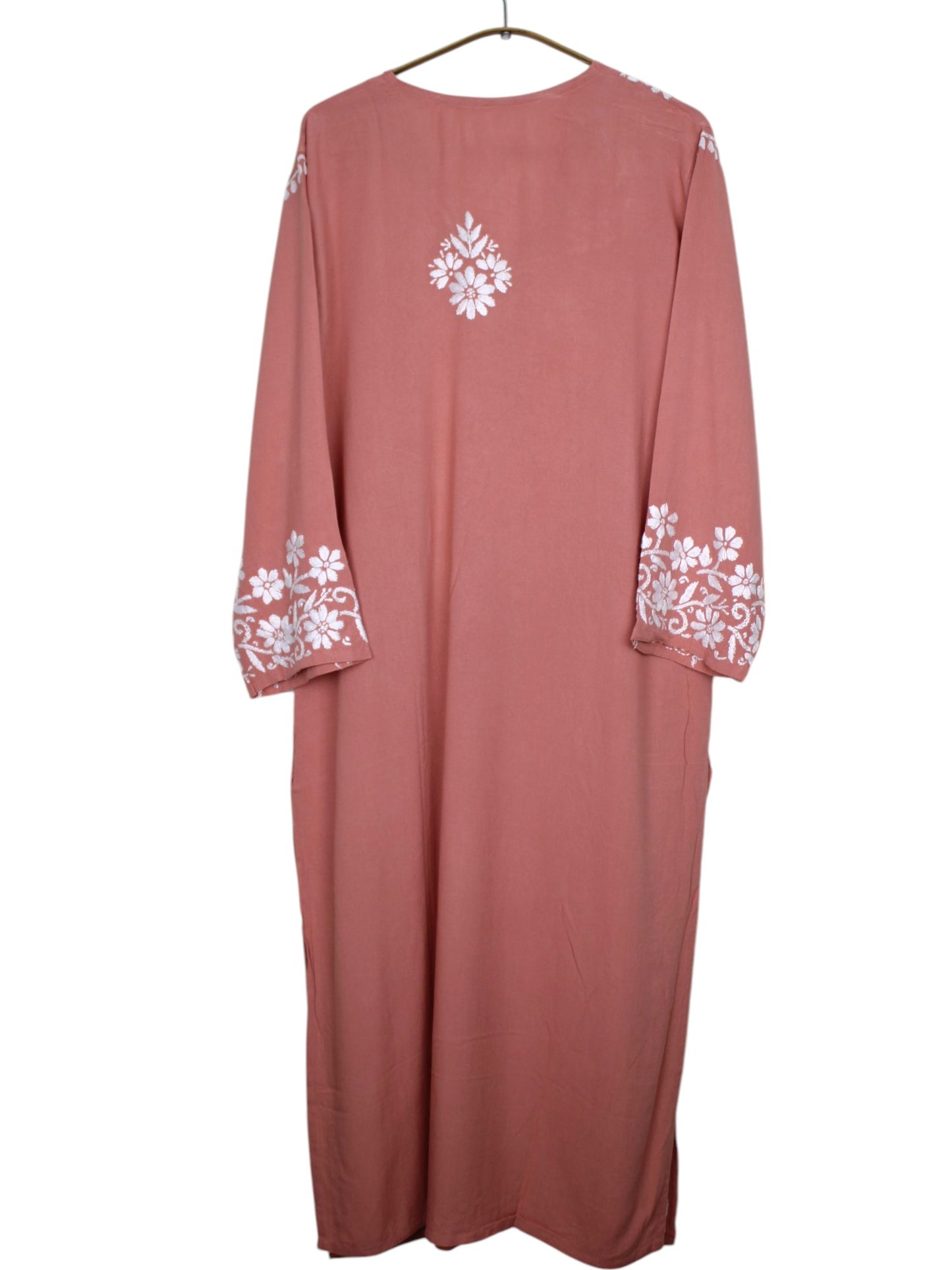 ZIMAL ELEGANT DUSTY PEACH LONG RAYON KURTA
