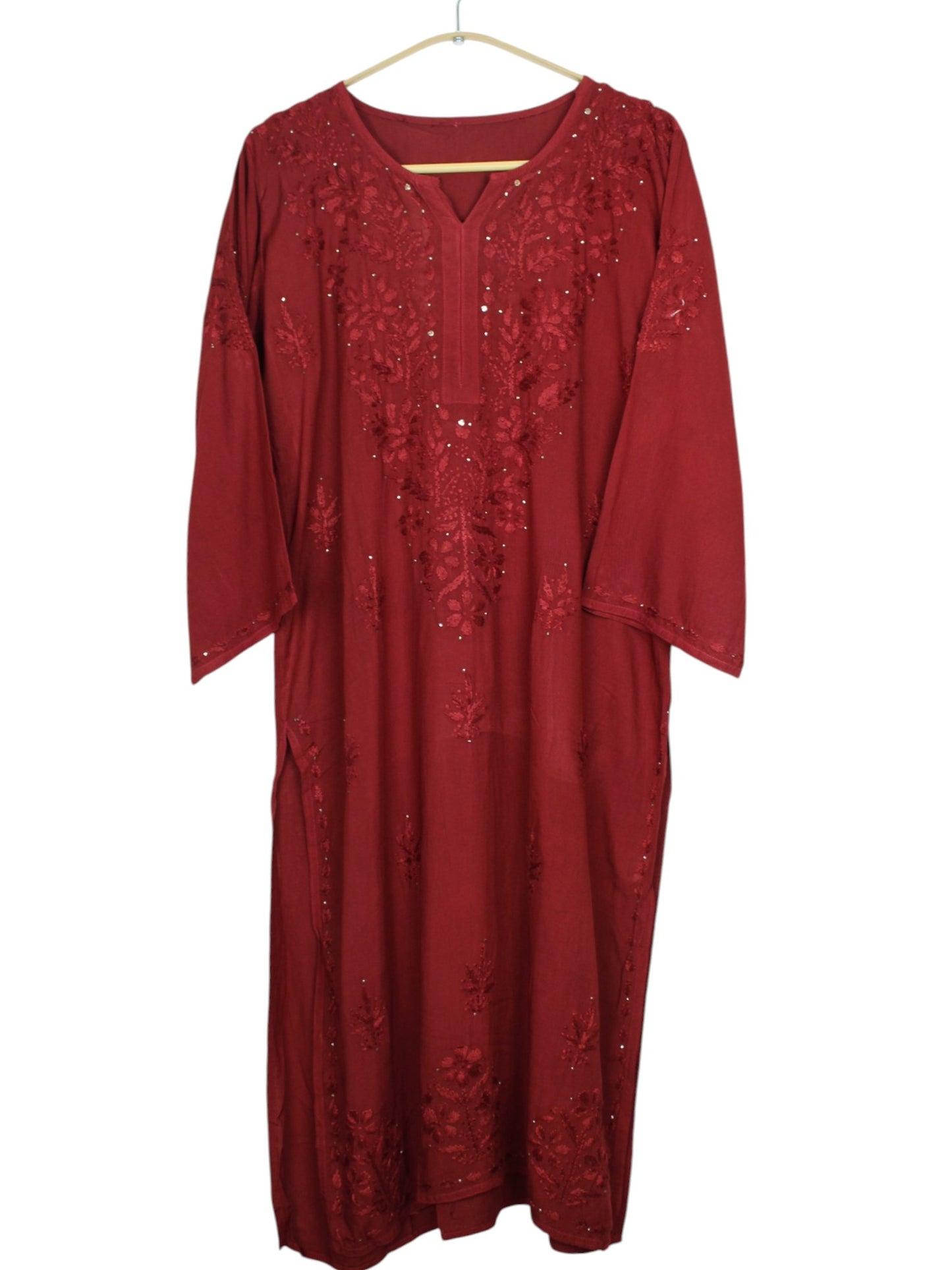BROWN RAYON MUKAISH LONG KURTA