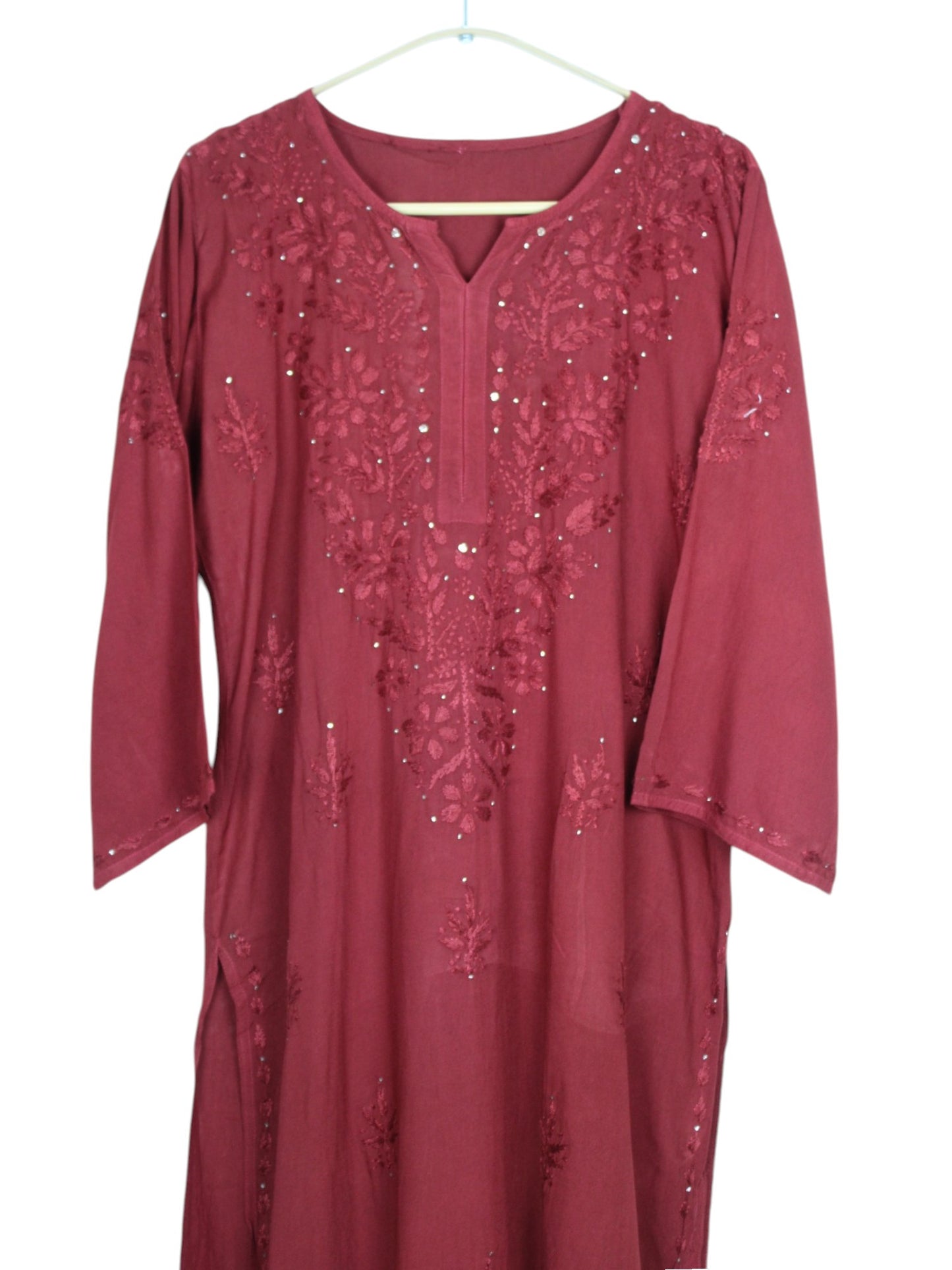 BROWN RAYON MUKAISH LONG KURTA