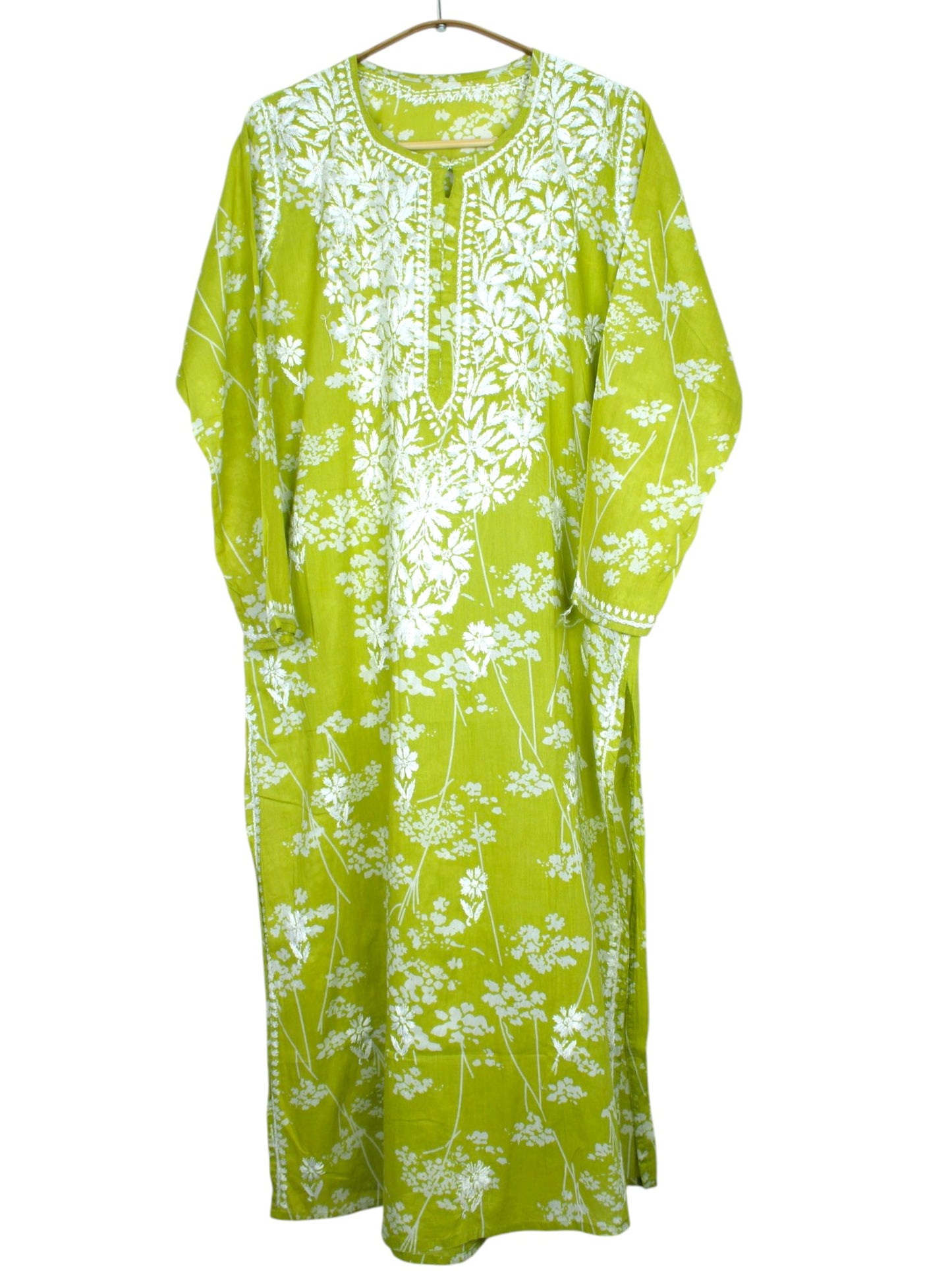 TUBA GREEN MULMUL PRINTED KURTA WITH PANT