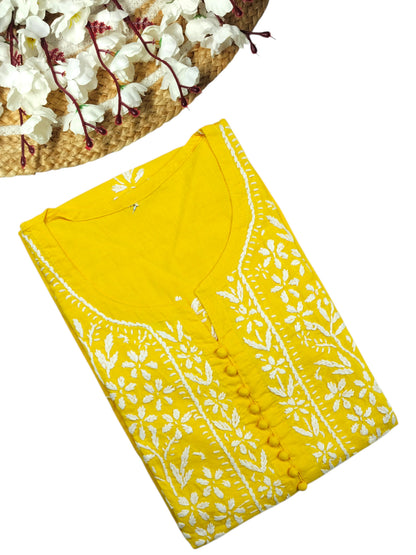 AYAT YELLOW COTTON LONG KURTA