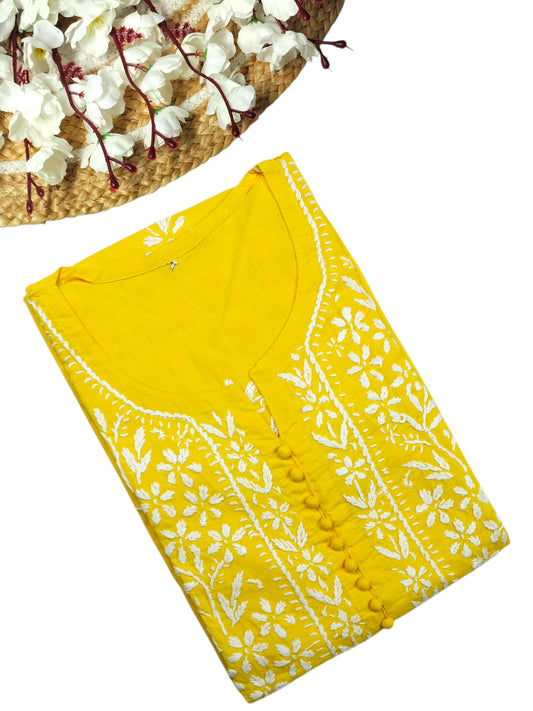AYAT YELLOW COTTON LONG KURTA