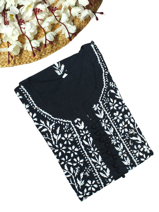 AYAT BLACK COTTON LONG KURTA