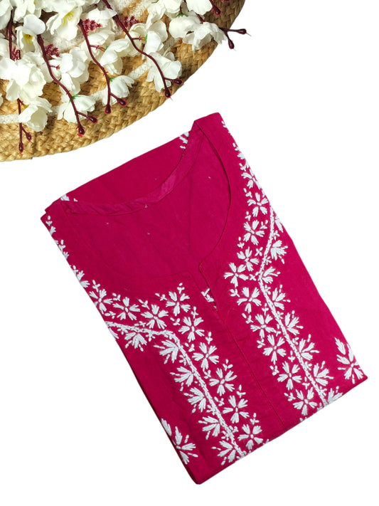 ZOYA RANI PINK COTTON LONG KURTA