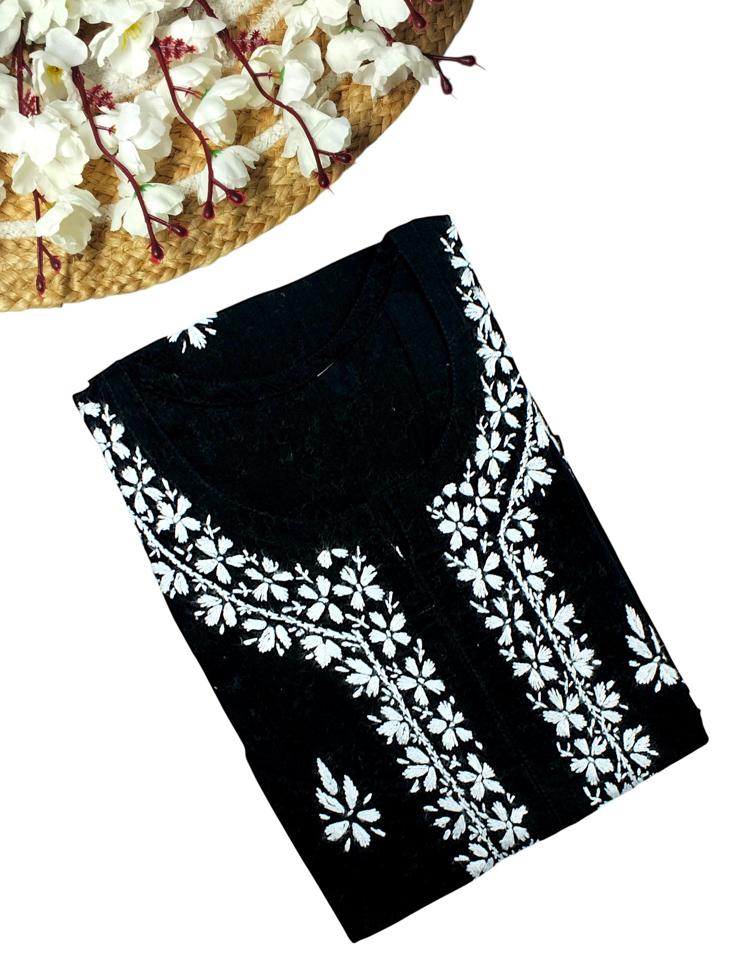 ZOYA BLACK COTTON LONG KURTA