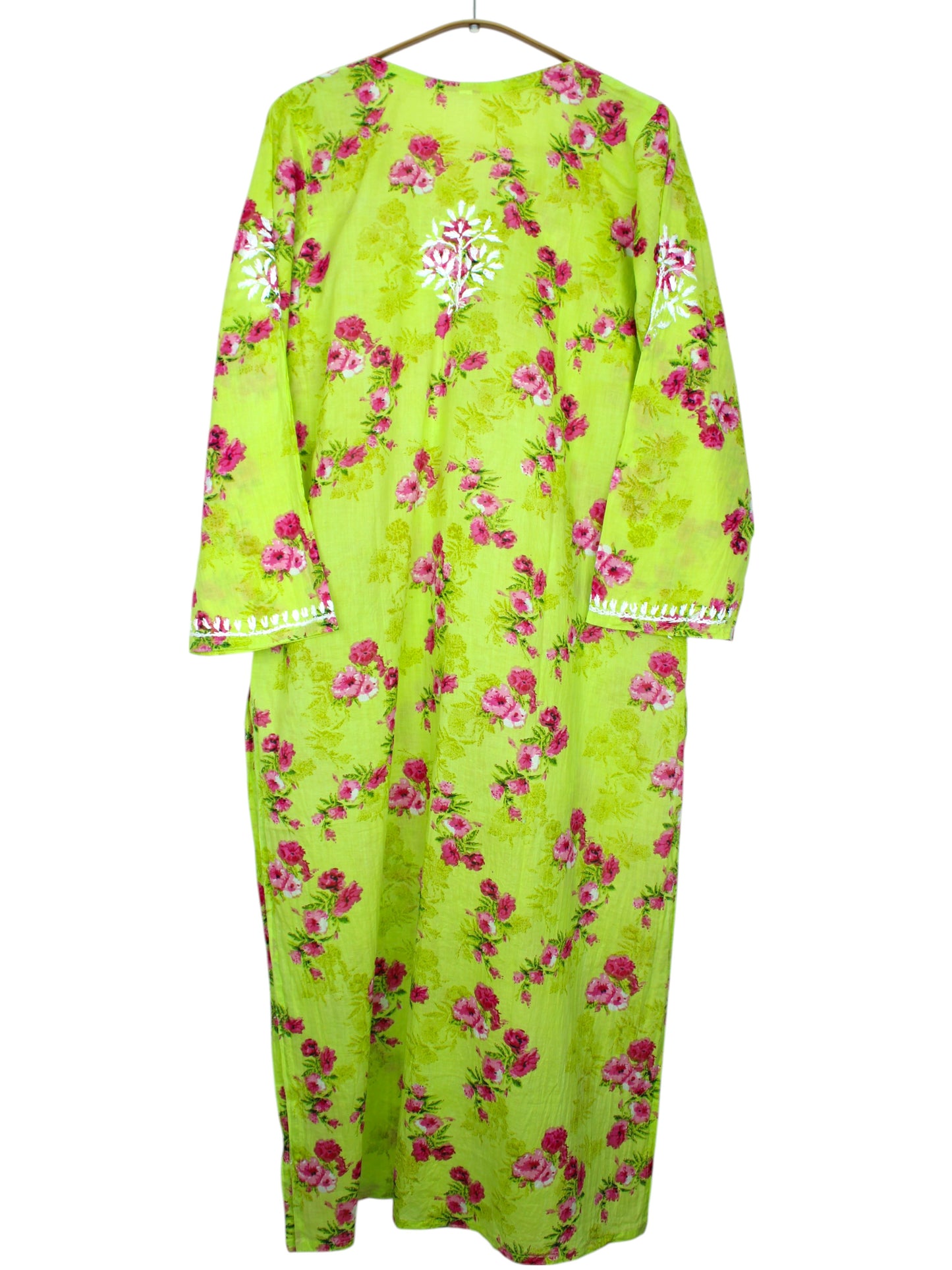 DANIA GREEN LONG MULMUL KURTA SET