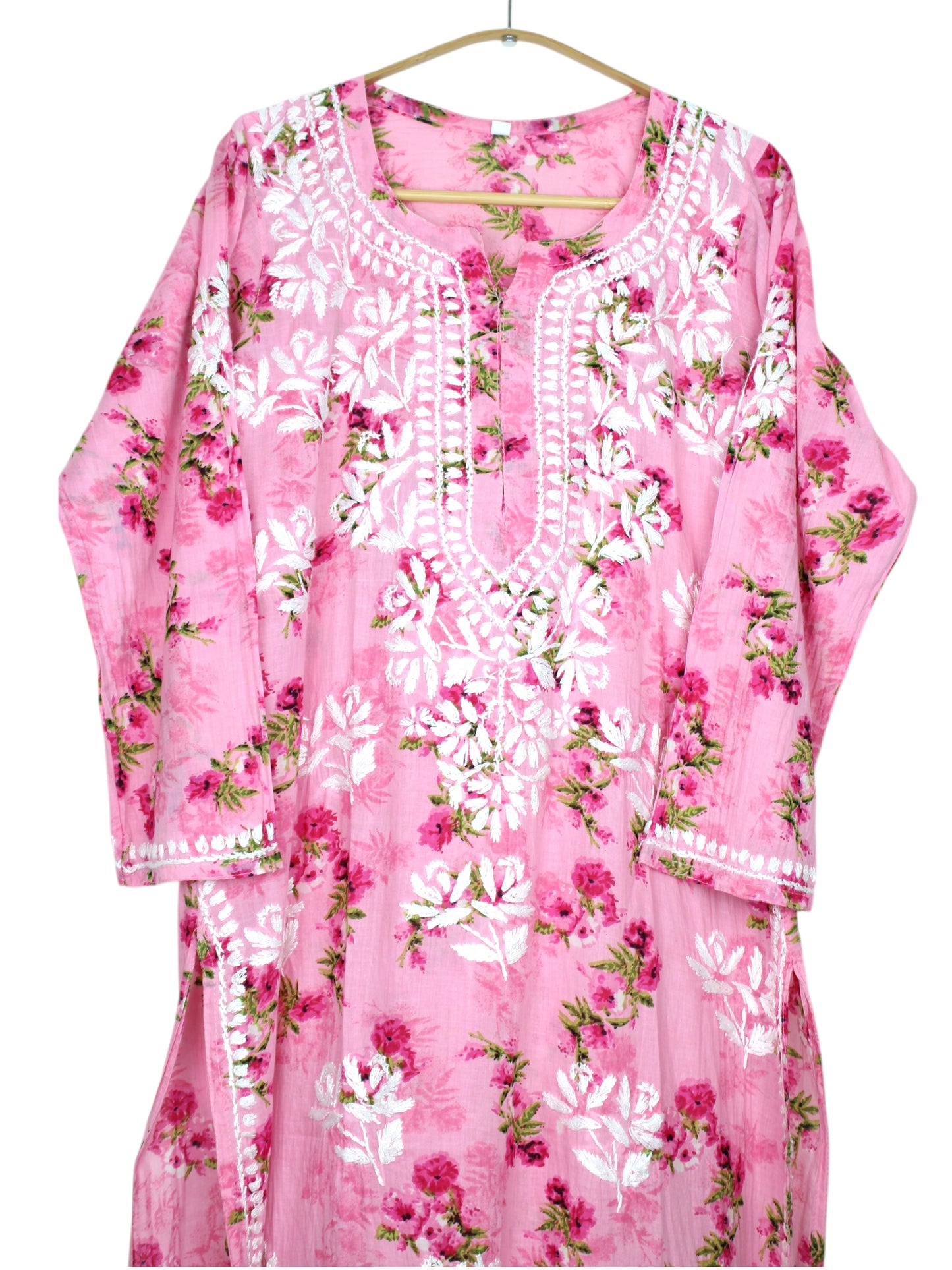 DANIA PINK LONG MULMUL KURTA SET