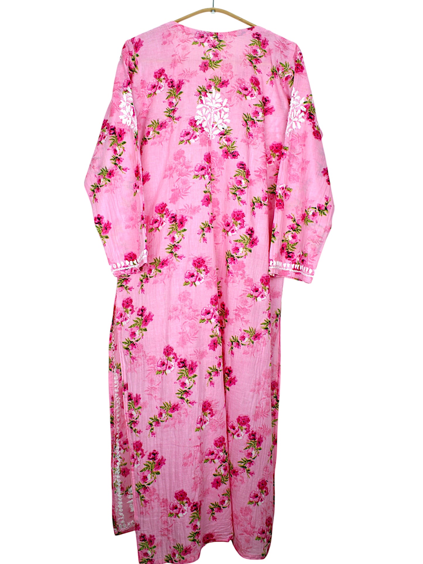 DANIA PINK LONG MULMUL KURTA SET