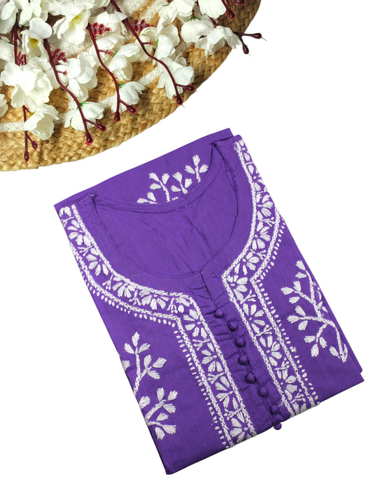 DUA PURPLE COTTON LONG KURTA