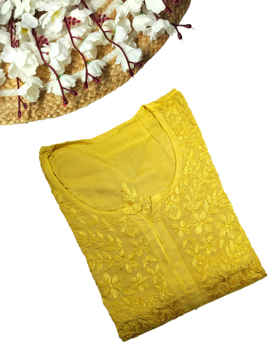 HUDA MUSTARD DUAL SHADE MODAL LONG KURTA