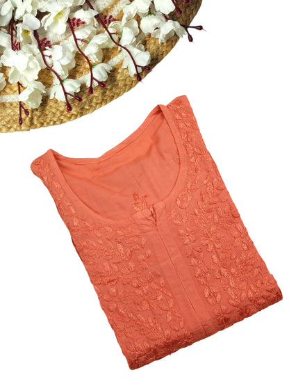 HUDA RUSTY ORANGE DUAL SHADE MODAL LONG KURTA