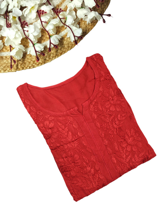 MEHER MAROON RAYON LONG KURTA