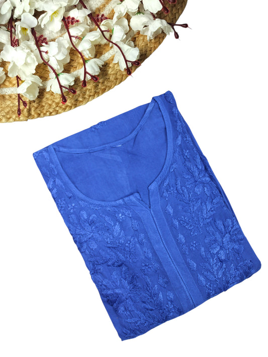 MEHER NAVY BLUE RAYON LONG KURTA