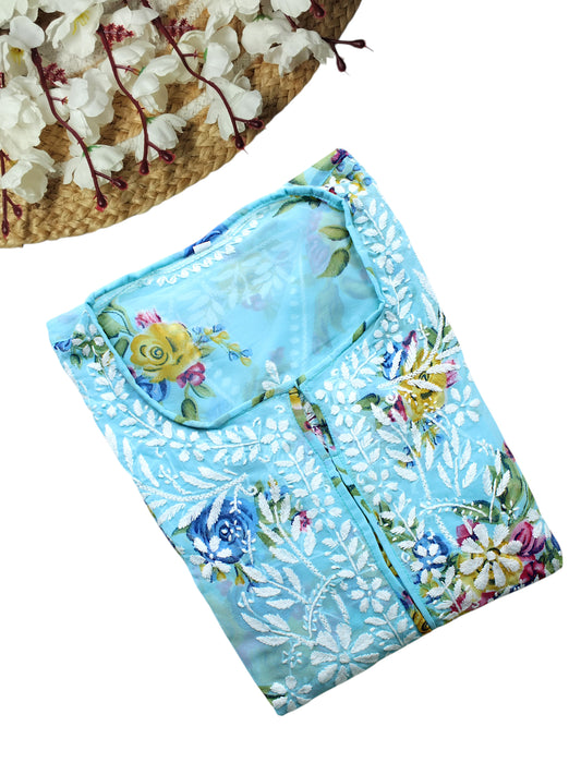 INAYA BLUE GEORGETTE DRESS