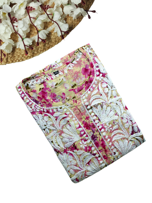 AIRA PINK MULMUL LONG KURTA