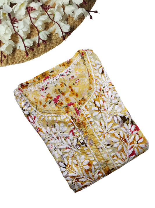 AIRA YELLOW MULMUL LONG KURTA