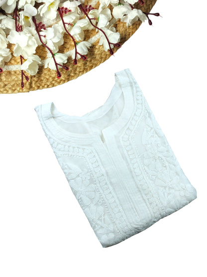 LAYLA WHITE GEORGETTE LONG KURTA