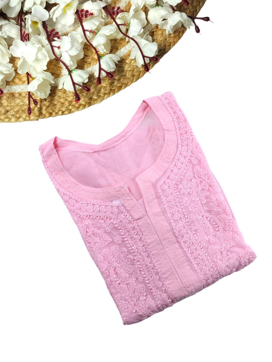 LAYLA PINK GEORGETTE LONG KURTA