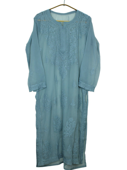 LAYLA GREY GEORGETTE LONG KURTA