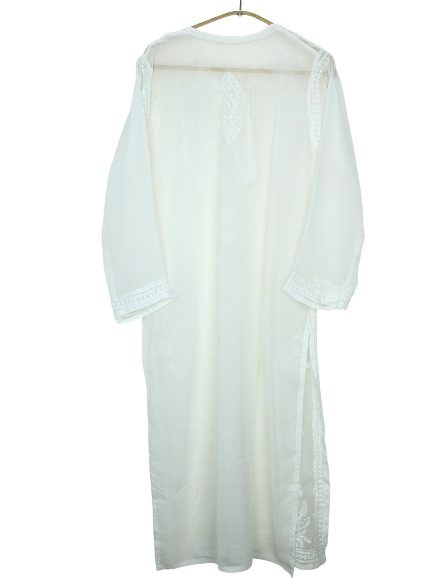LAYLA WHITE GEORGETTE LONG KURTA
