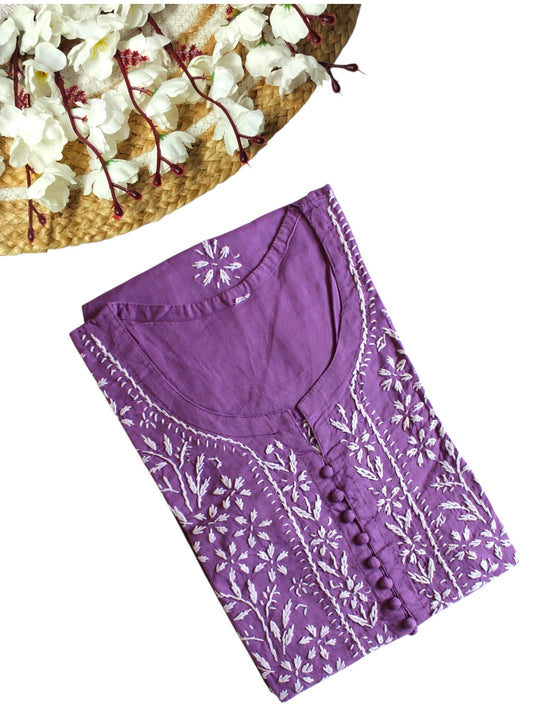 AYAT DUSTY PURPLE COTTON LONG KURTA