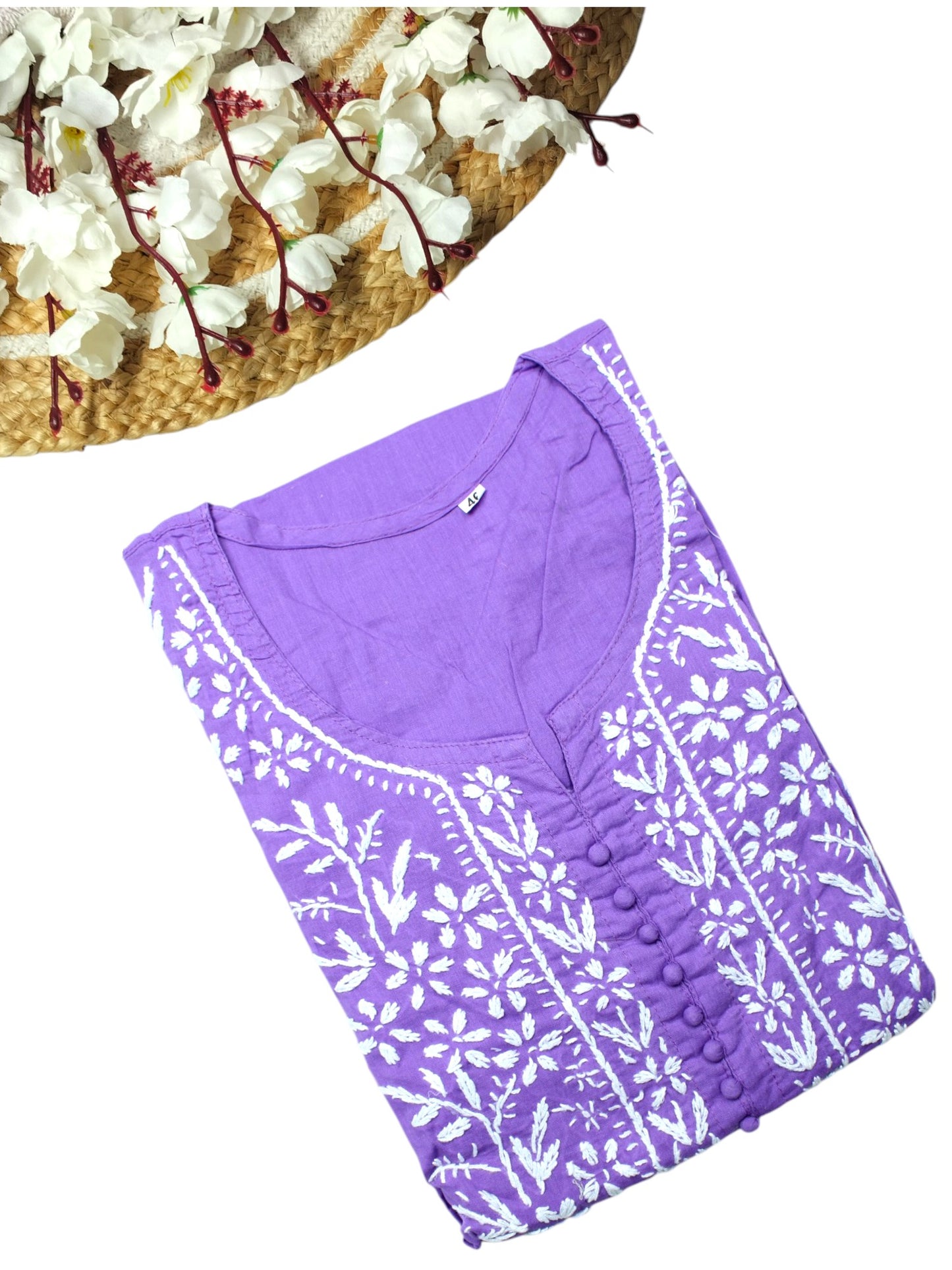 AYAT PURPLE COTTON LONG KURTA