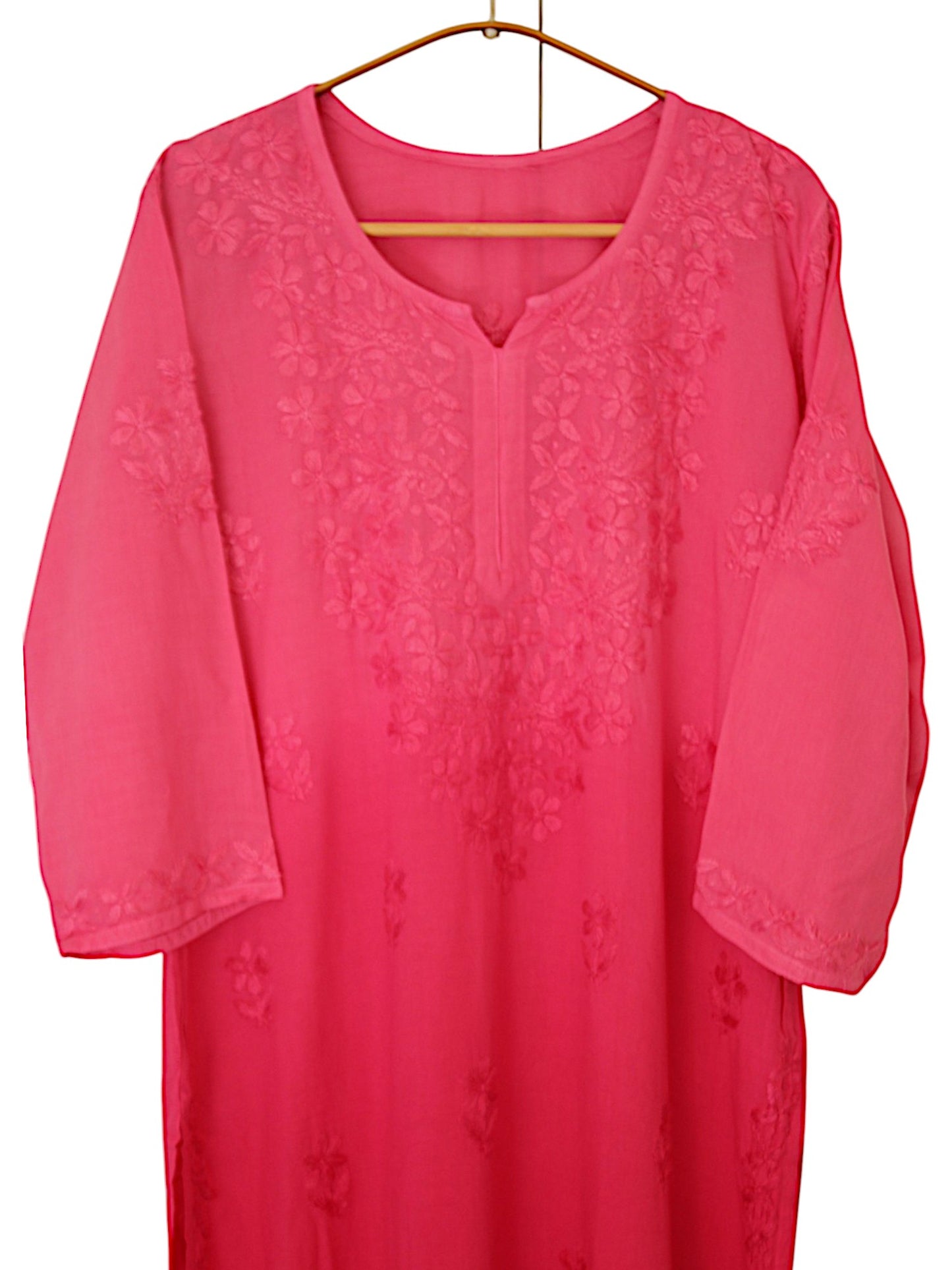 PINK DUAL SHADE RAYON KURTA PALAZZO SET