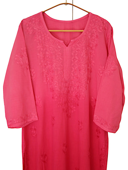 PINK DUAL SHADE RAYON KURTA PALAZZO SET