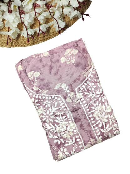 DUSTY MAUVE MODAL PRINTED LONG KURTA